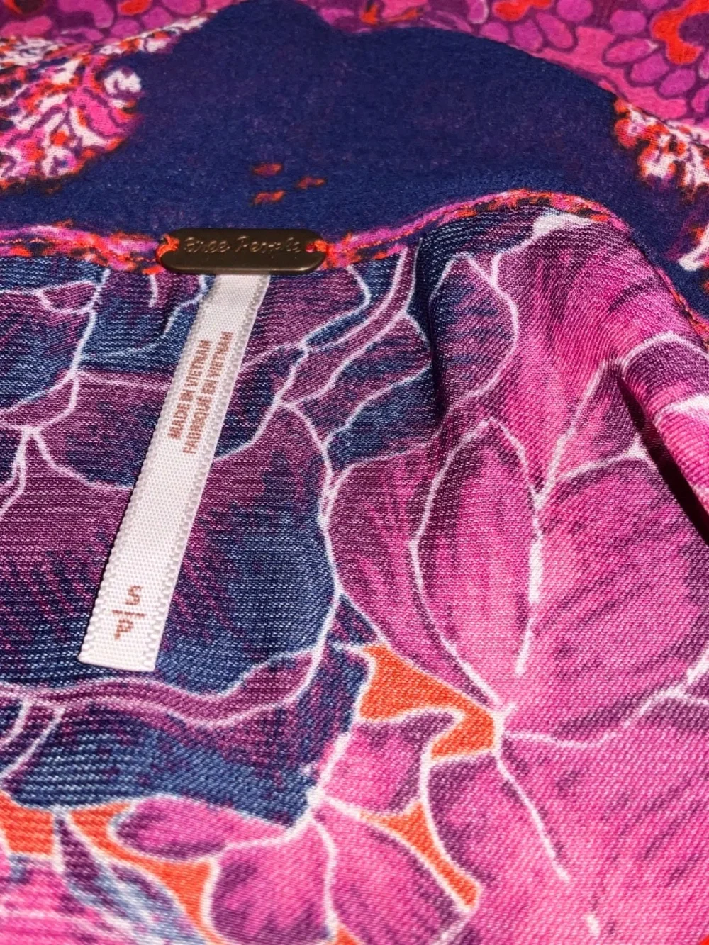 FREE PEOPLE Silk Mix Boho Top